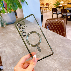 Ốp SS S24 Ultra lưng trong Magsafe viền xi màu