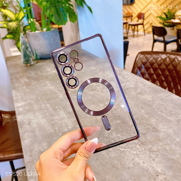 Ốp SS S20 Ultra lưng trong Magsafe viền xi màu