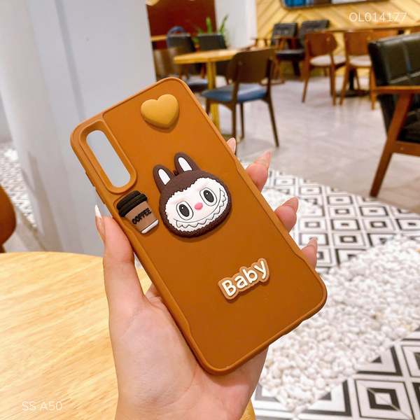 Ốp SS A50/A50s/A30s dẻo nâu mặt Labubu nổi Baby