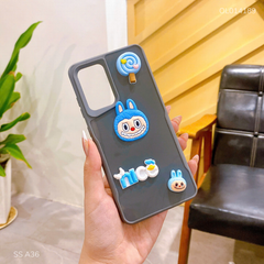 Ốp SS A36 dẻo xám mặt Labubu xanh Nice