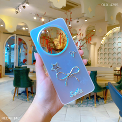 ** Ốp Redmi 14C lưng nhám nơ bạc Smile Sao Minmin