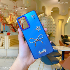 ** Ốp Reno 7Z lưng nhám nơ bạc Smile sao Minmin