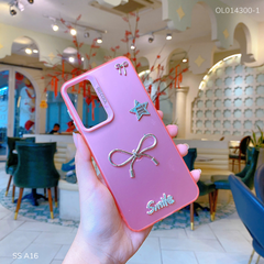 ** Ốp SS A16 lưng nhám nơ bạc Smile sao Minmin