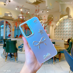 ** Ốp SS A16 lưng nhám nơ bạc Smile sao Minmin
