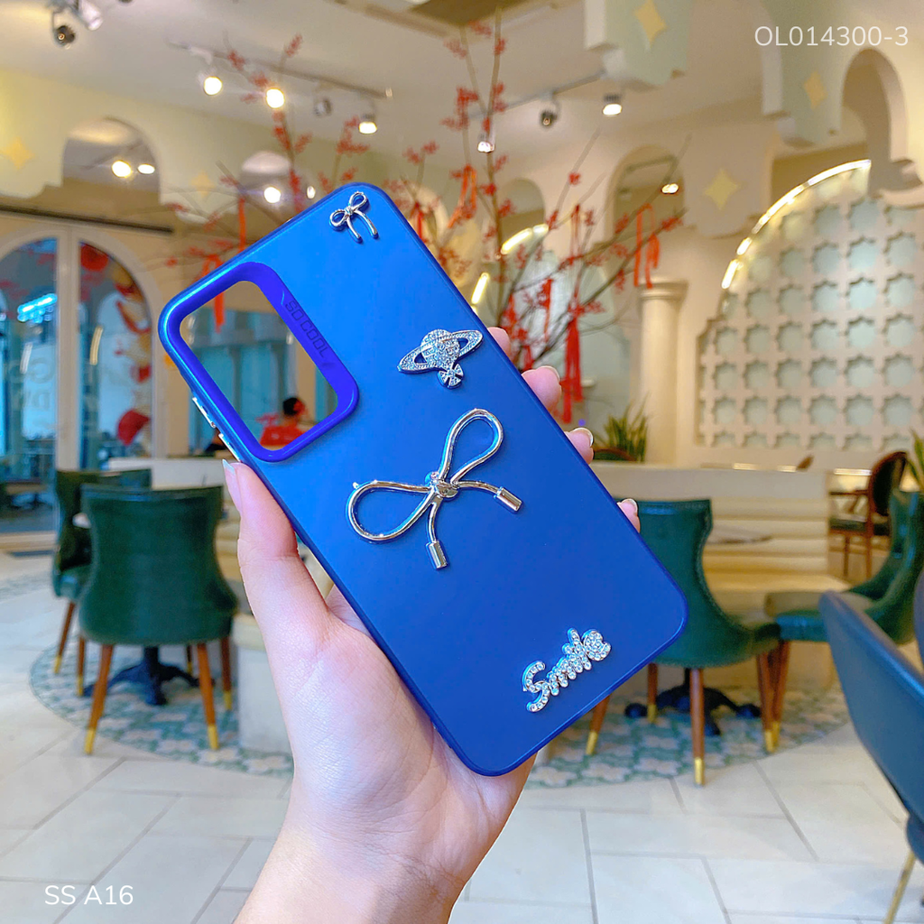 ** Ốp SS A16 lưng nhám nơ bạc Smile sao Minmin