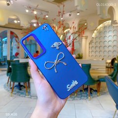 ** Ốp SS A16 lưng nhám nơ bạc Smile sao Minmin