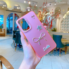 ** Ốp SS A36 lưng nhám nơ bạc Smile sao Minmin