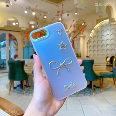 ** Ốp IP 7+/8+ lưng nhám nơ bạc Smile sao Minmin