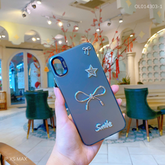 ** Ốp IP Xs Max lưng nhám nơ bạc Smile sao Minmin