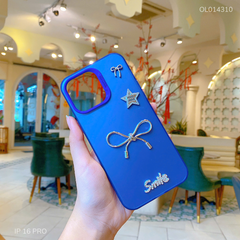** Ốp IP 16 Pro 6.3 lưng nhám nơ bạc Smile sao Minmin