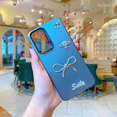 ** Ốp SS A15 lưng nhám nơ bạc Smile sao thổ