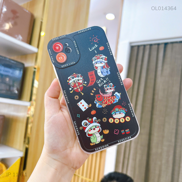 ** Ốp iPhone 11 6.1 dẻo rắn lân Get rich nền đen