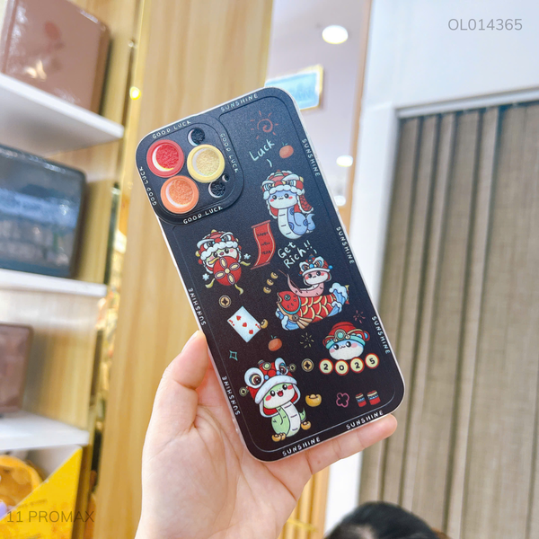 ** Ốp iPhone 11 Pro Max dẻo rắn lân Get rich nền đen