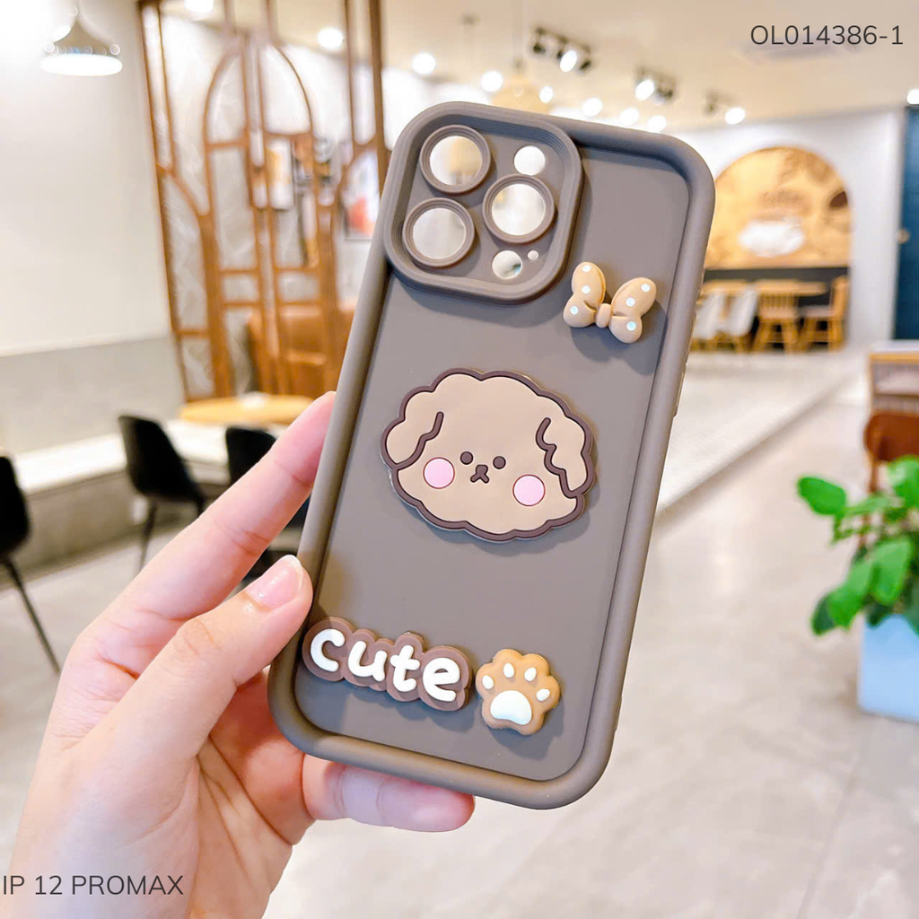** Ốp iPhone 12 Pro Max dẻo sticker nổi