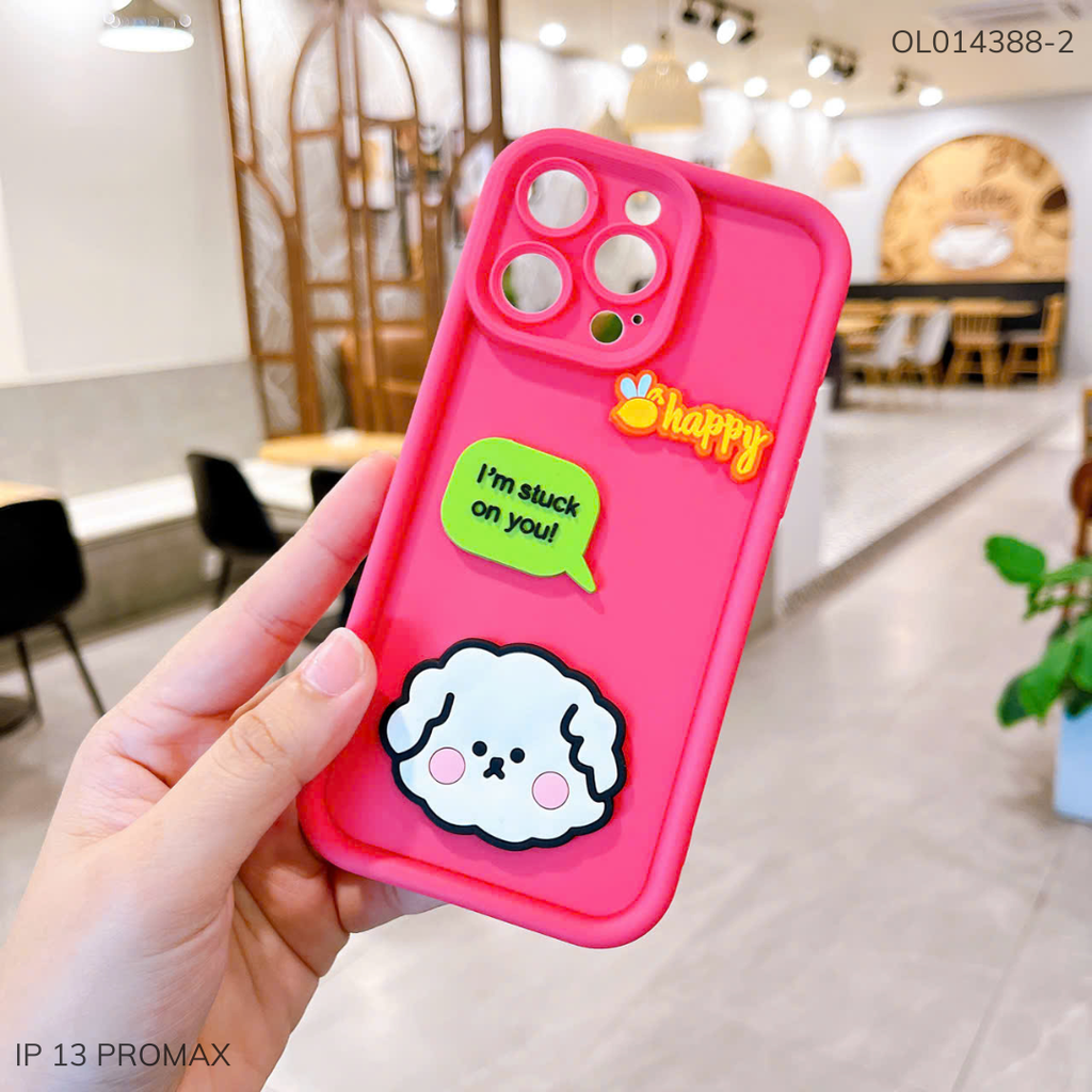 ** Ốp iPhone 13 Pro Max dẻo sticker nổi