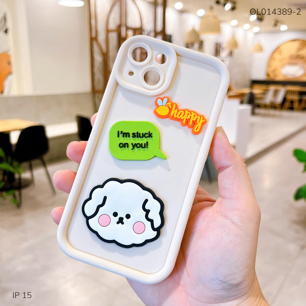 ** Ốp iPhone 15 6.1 dẻo sticker nổi