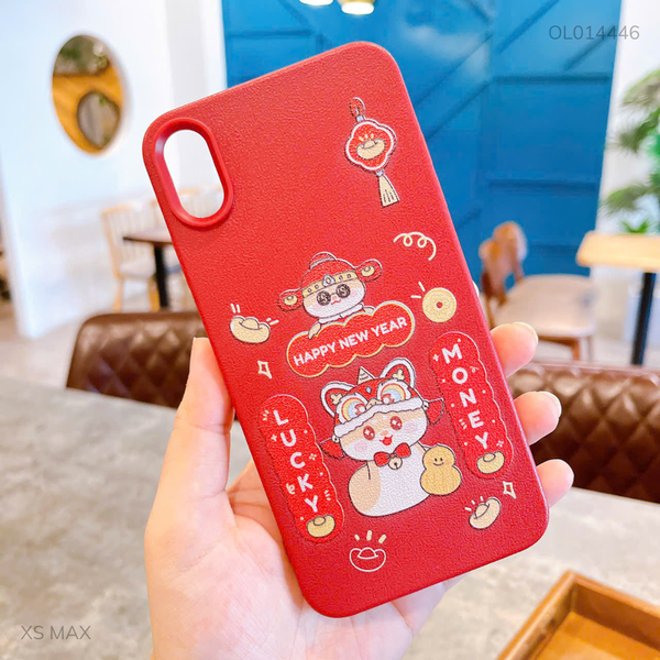 ** Ốp iPhone Xs Max vân sần rắn lân Happy New Year