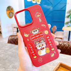 ** Ốp IP 14 Plus/15 Plus vân sần rắn lân Happy New Year