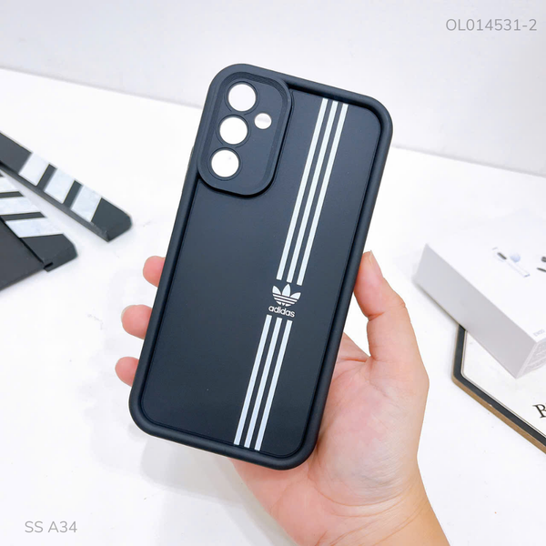 Ốp Samsung A34 dẻo đen logo Adidas sọc dọc
