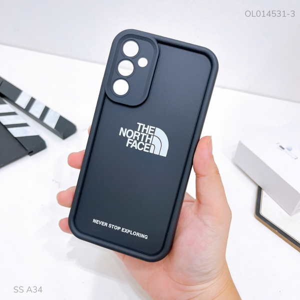 Ốp Samsung A34 dẻo đen The North Face trắng