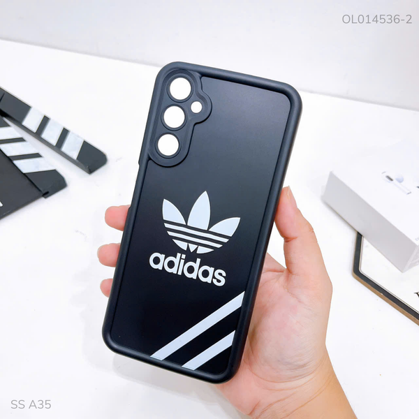 Ốp Samsung A35 dẻo đen logo Adidas trắng