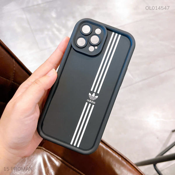Ốp IP 15 Pro Max dẻo đen logo Adidas