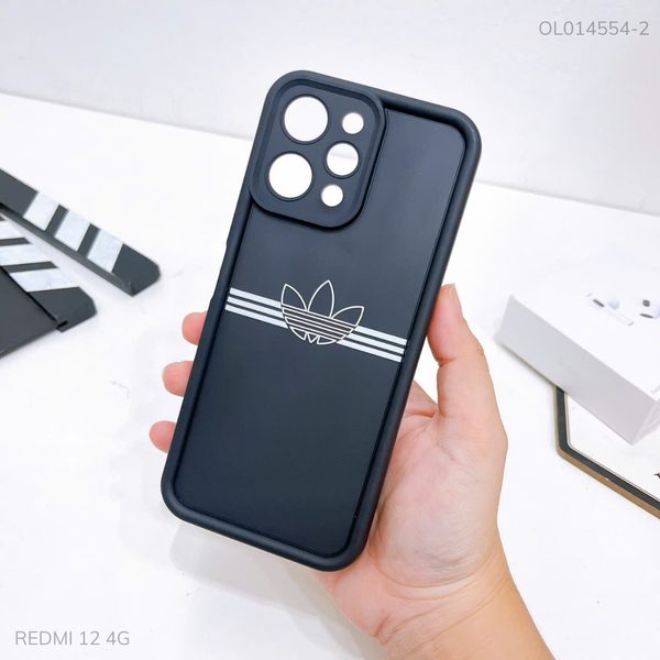 Ốp Redmi 12 4G dẻo đen Adidas sọc ngang