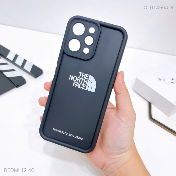 Ốp Redmi 12 4G dẻo đen The North Face trắng
