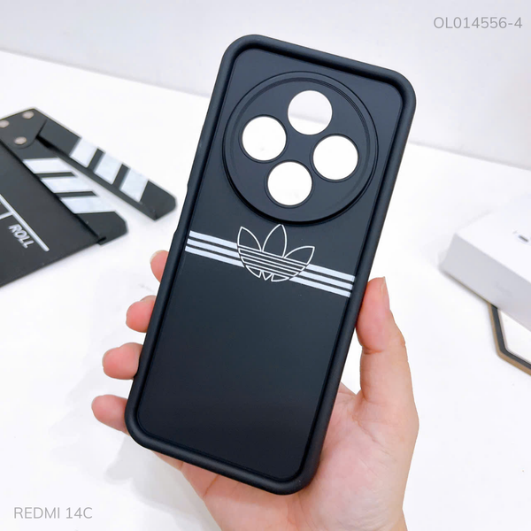 Ốp Redmi 14C dẻo đen logo Adidas sọc ngang