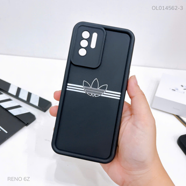Ốp Reno 6Z dẻo đen logo Adidas sọc ngang