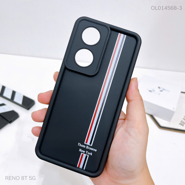 Ốp Reno 8T 5G dẻo đen sọc Thom Brown