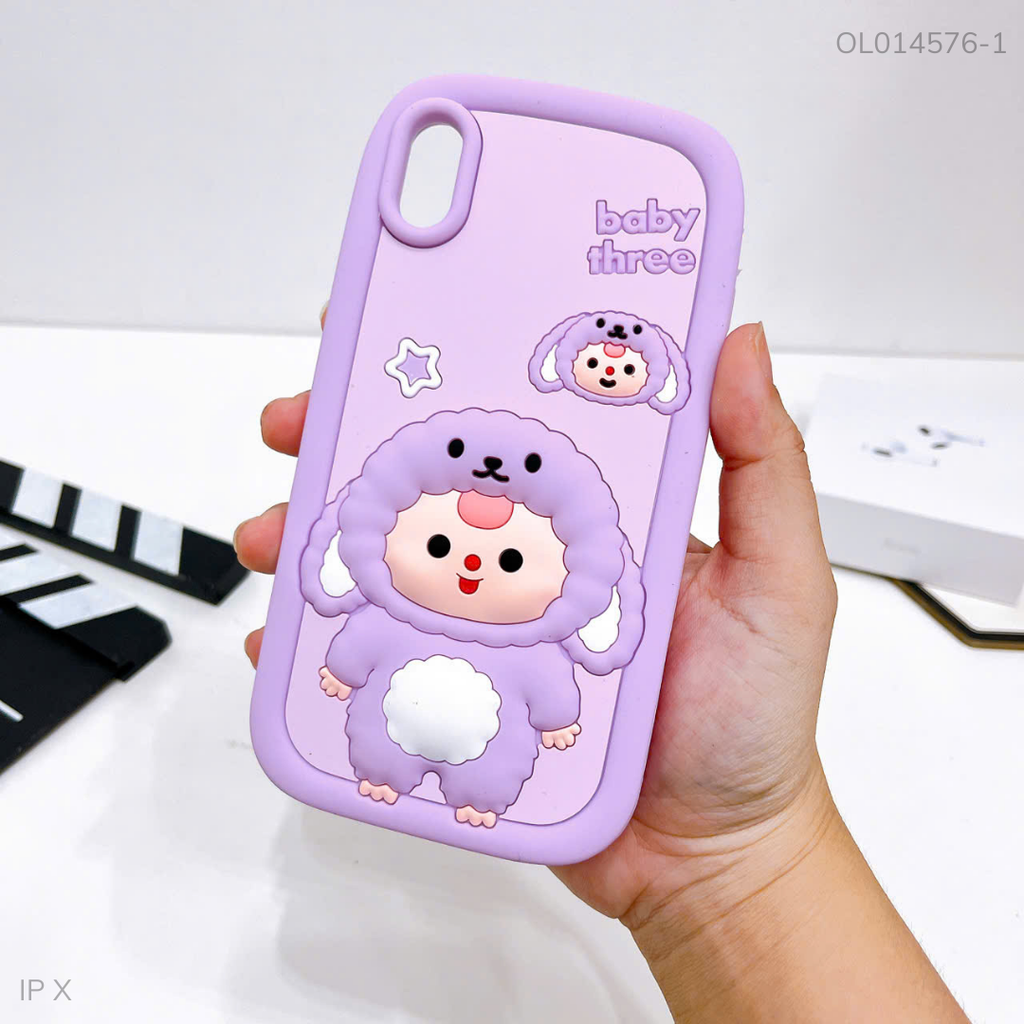 ** Ốp iPhone X dẻo su thỏ baby three