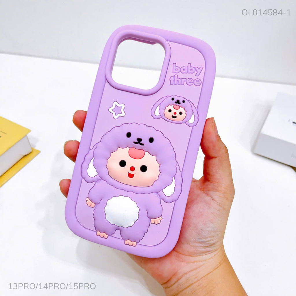 ** Ốp IP 13 Pro/ 14 Pro/ 15 Pro dẻo su thỏ baby three