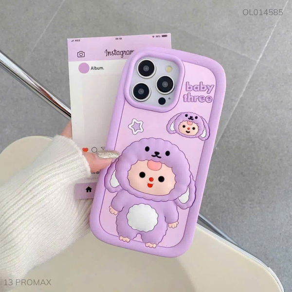 ** Ốp iPhone 13 Pro Max dẻo su thỏ baby three