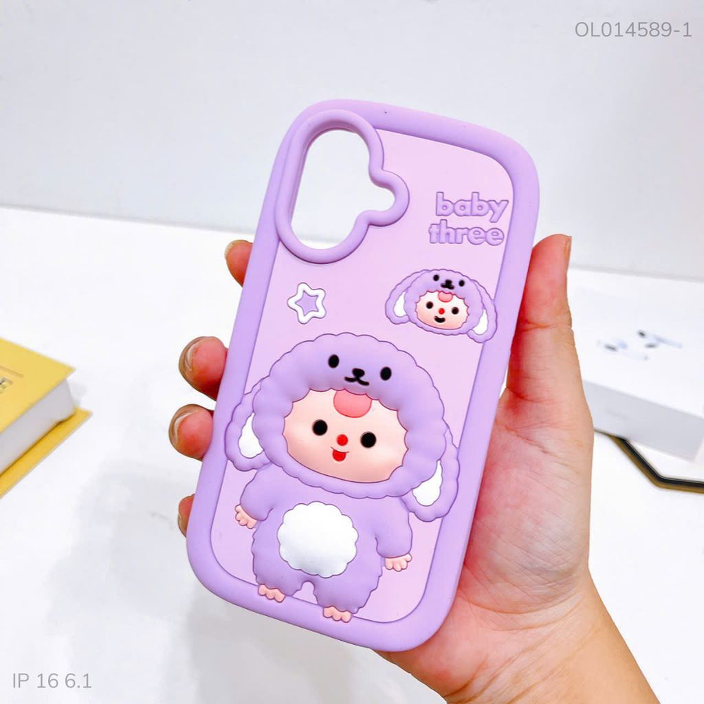 ** Ốp iPhone 16 6.1 dẻo su thỏ baby three