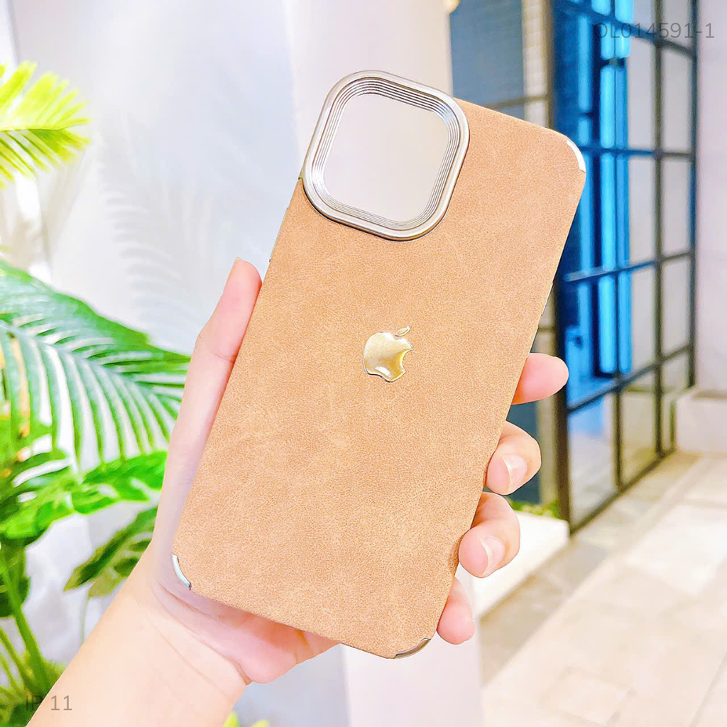 Ốp iPhone 11 6.1 giả da vân mây viền xi bạc