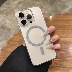 Ốp IP 12 Pro Max Likgus lưng trong viền cứng Magsafe nhũ