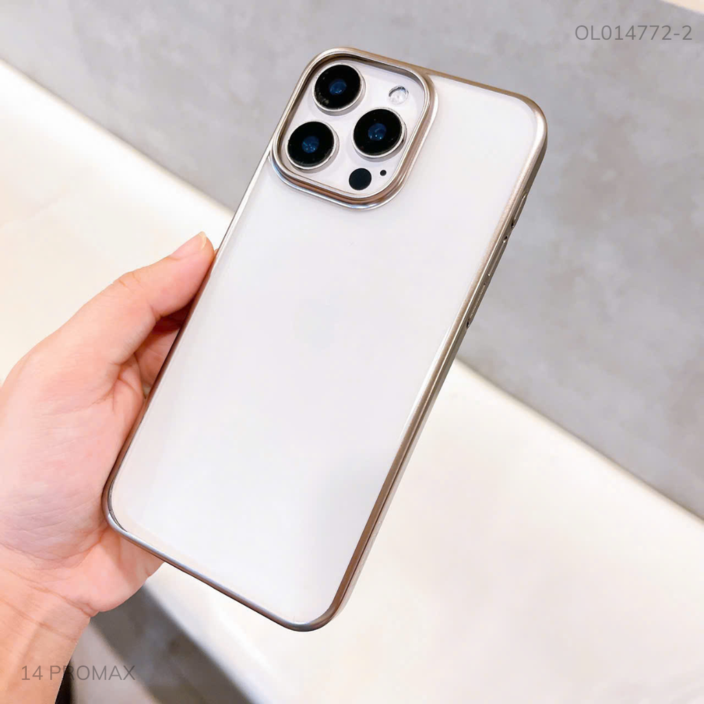 Ốp IP 14 Pro Max Likgus lưng trong viền cứng xi màu