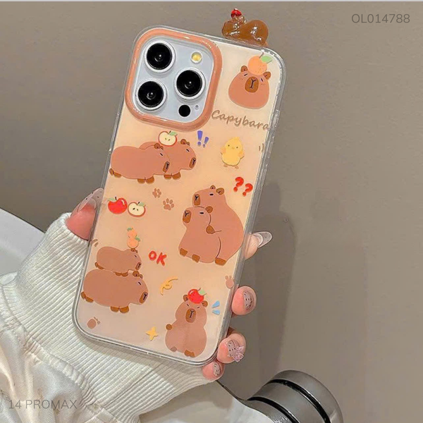 Ốp IP 14 Pro Max lưng cứng nhiều Capybara OK