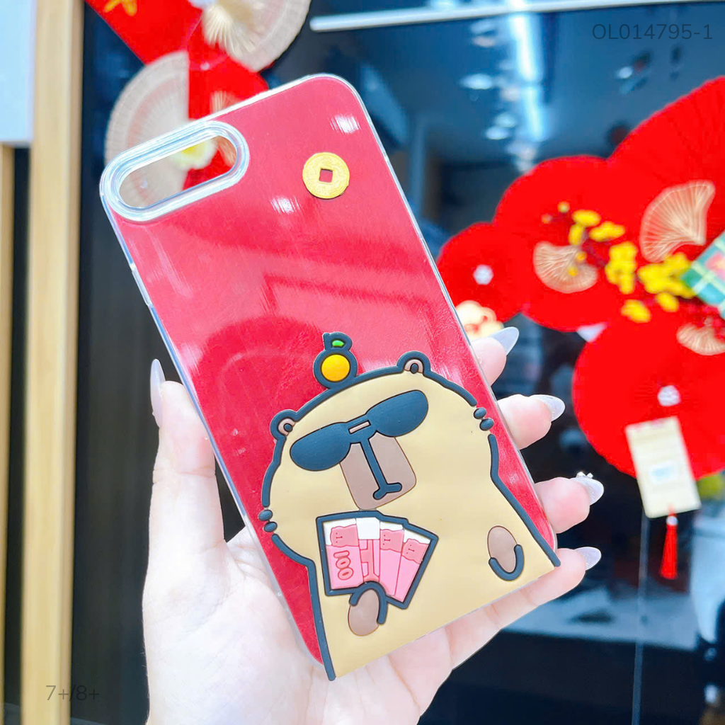 ** Ốp IP 7+/8+ lông vũ đỏ