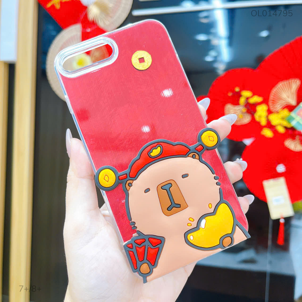 ** Ốp IP 7+/8+ lông vũ đỏ