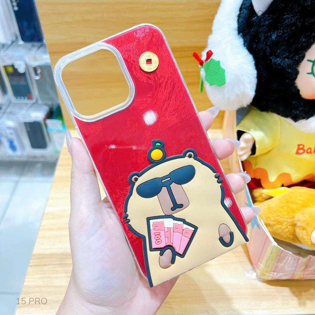 ** Ốp IP 15 Pro lông vũ đỏ