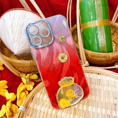 ** Ốp IP 12 Pro Max lông vũ túi tiền đỏ