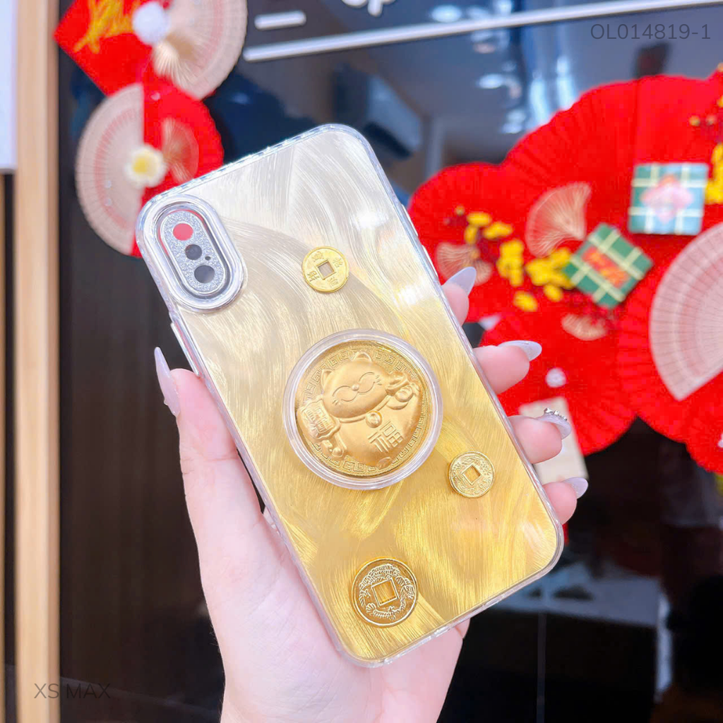 ** Ốp IP Xs Max lông vũ vàng mèo