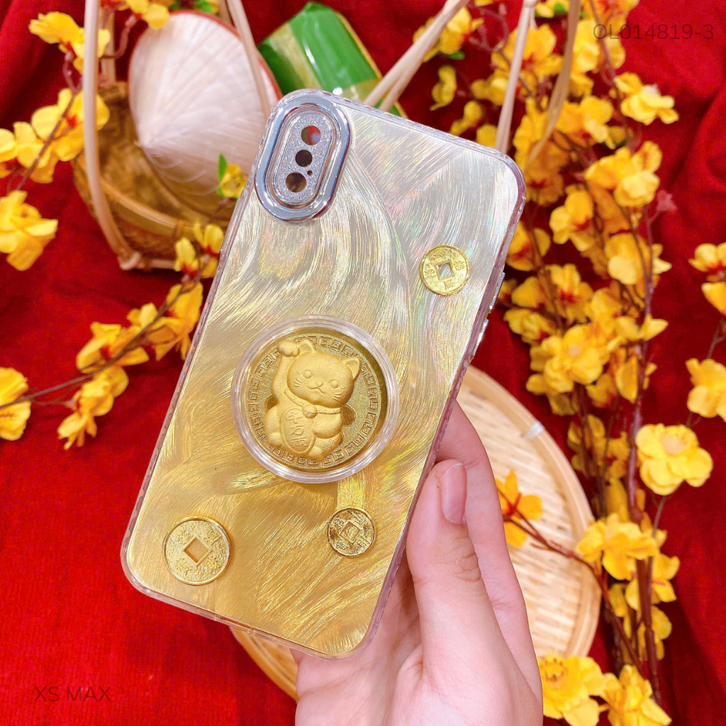 ** Ốp IP Xs Max lông vũ vàng mèo