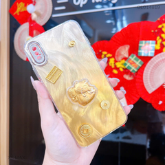 ** Ốp IP Xs Max lông vũ vàng mèo