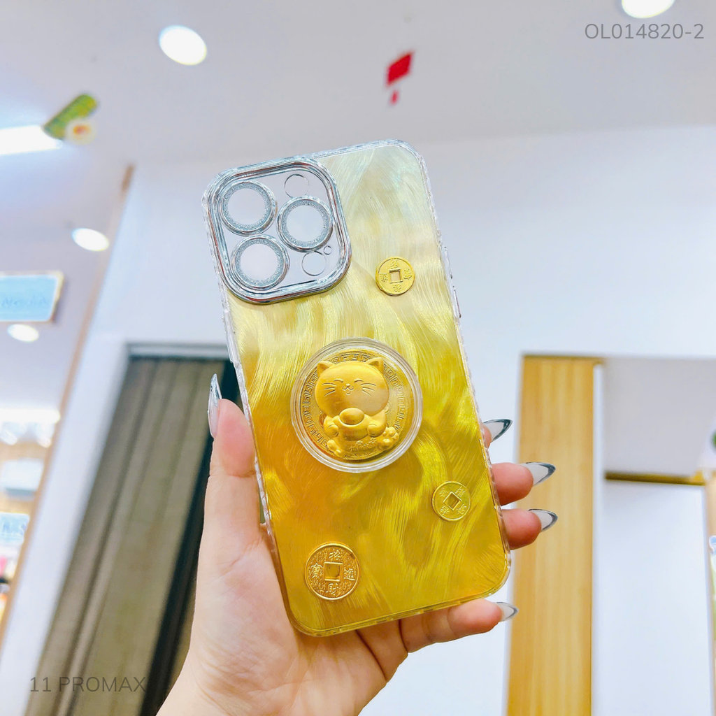 ** Ốp IP 11 Pro Max lông vũ vàng mèo