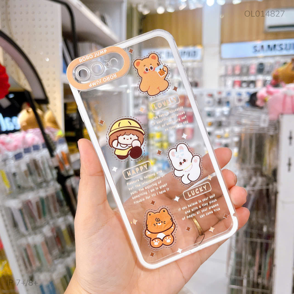 ** Ốp iPhone 7+/8+ dẻo trong in hình Happy Lucky Happy