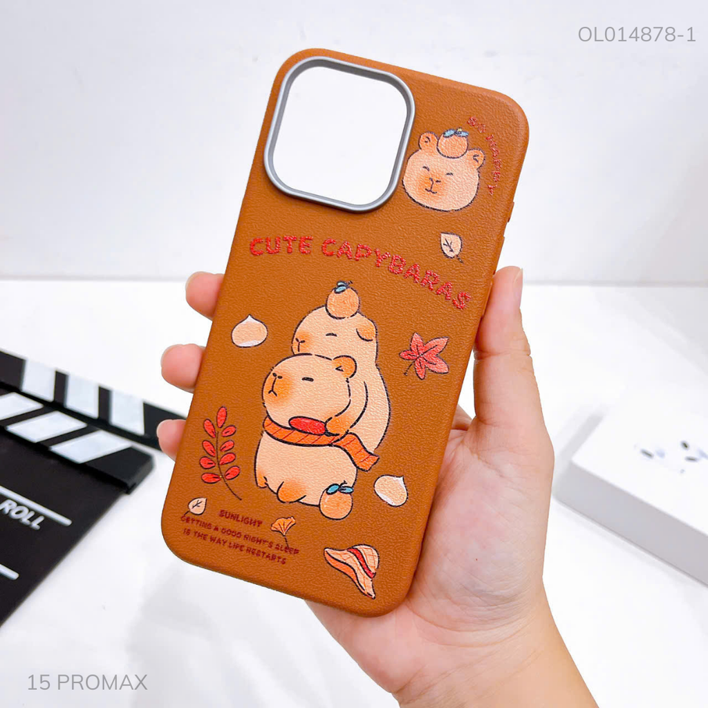 Ốp IP 15 Pro Max vân sần camera xi bạc nhiều hình