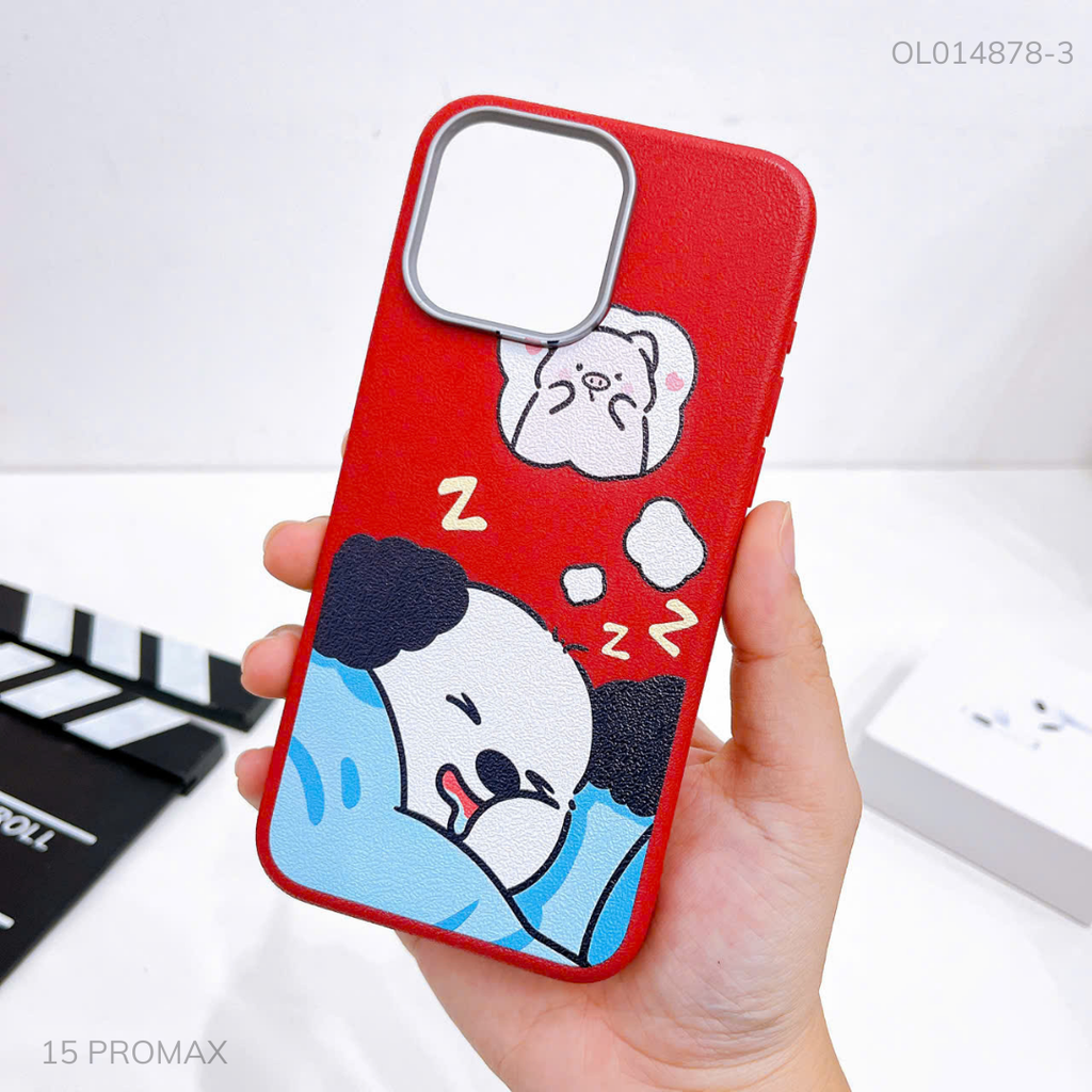 Ốp IP 15 Pro Max vân sần camera xi bạc nhiều hình